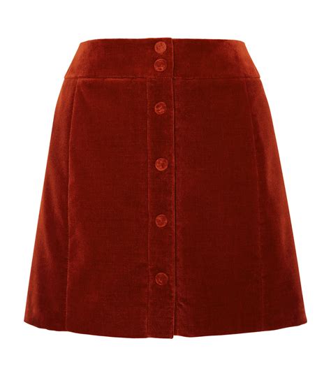 Saint Laurent Brown Corduroy Mini Skirt Harrods Uk