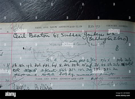 Historical order book with famous costumer Cecil Beaton at Anderson