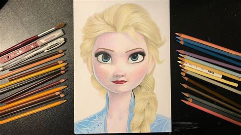 Elsa From Frozen 2 Drawing With Prismacolor Coloured Pencils Anime