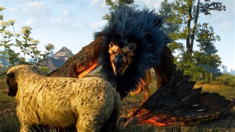 Witcher 3 Royal Griffin Boss Fight Hard Mode 4k 60fps Youtube