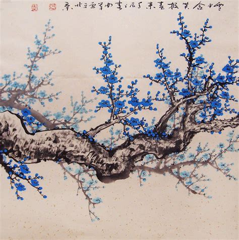 Cherry Blossom Painting Original Painting Chinese Art Oriental Art