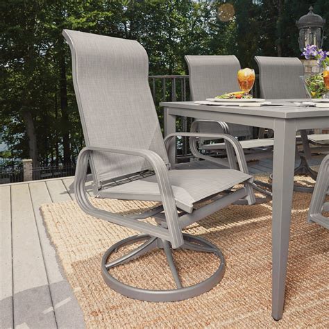Patio chair glides rectangular pictures in here are posted and uploaded by adina porter for your the images that existed in patio chair glides rectangular are consisting of best images and high. Gray Sling Swivel Outdoor Patio Rocking Chair - Daytona ...