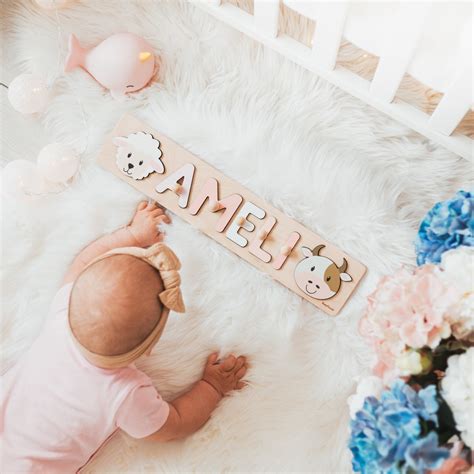 Baby Girl Name Puzzle Personalized Puzzles 1st Birthday T