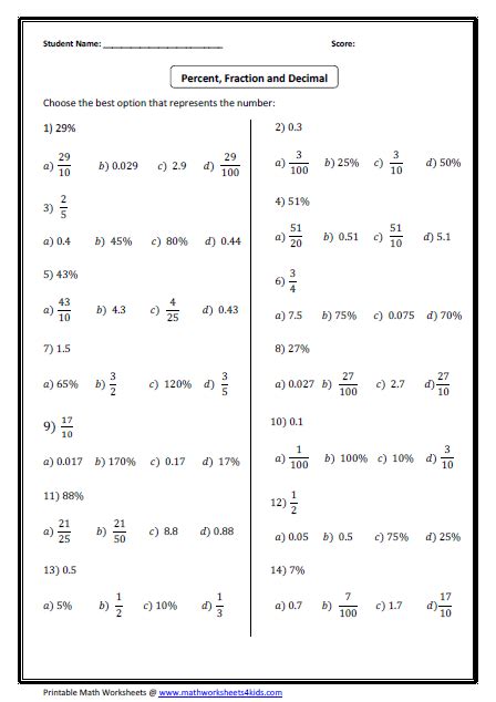 Fractions Decimals And Percentages Worksheets Ks3 Fresh Converting