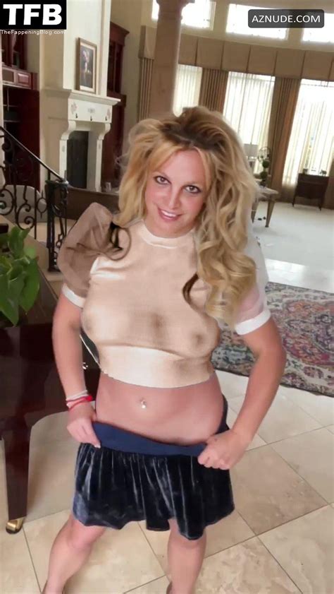 britney spears sexy poses braless flaunting her tits in a see through top on social media aznude