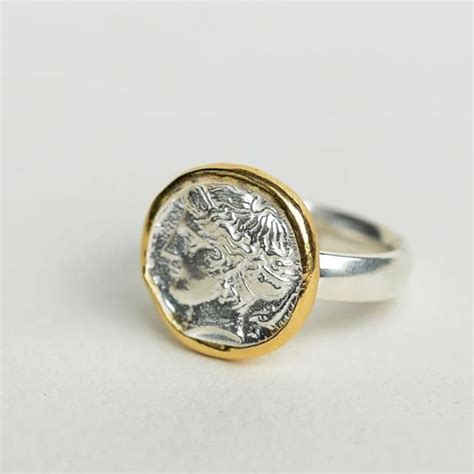 Ancient Greek Ring Men 24k Gold Ring Men Mens Signet Ring Etsy