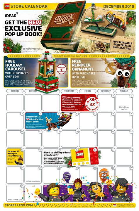 Store calendar february 2021 love building? LEGO December 2018 Store Calendar Promotions & Events ...