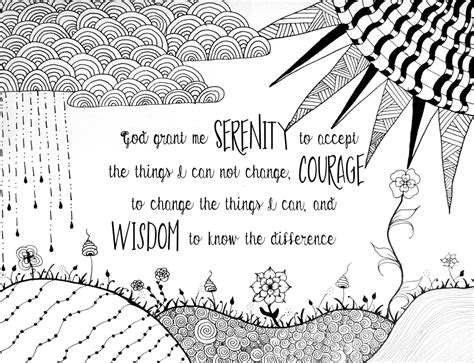 Serenity Prayer Coloring Page Printable Coloring Pages