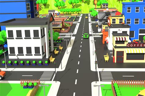 Low Poly City Pack Collection D Model D Environments Unity Asset