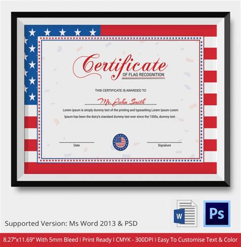 Patriotic Certificate Templates Free Printable Templates