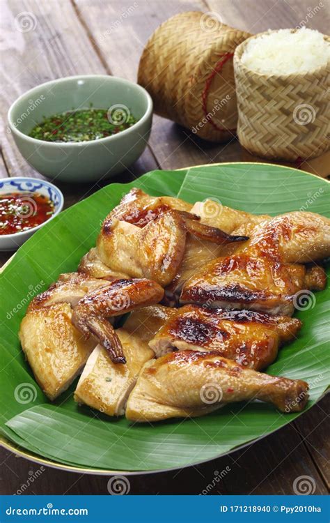 Gai Yang Thai Style Grilled Chicken Stock Photo Image Of Ping Grill