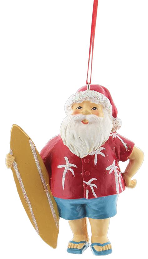 Tropical Santa With Surfboard Ornament Resin You Could Find Even