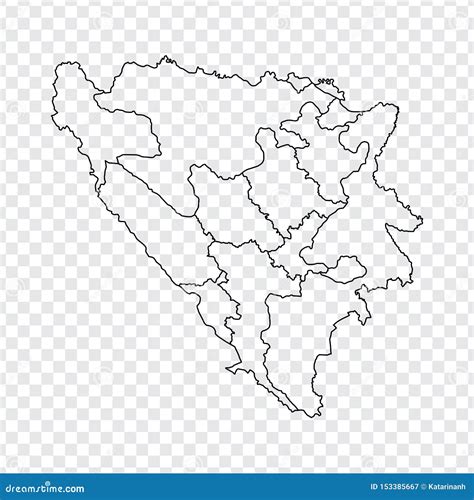 Blank Map Bosnia And Herzegovina Districts Of Bosnia And Herzegovina