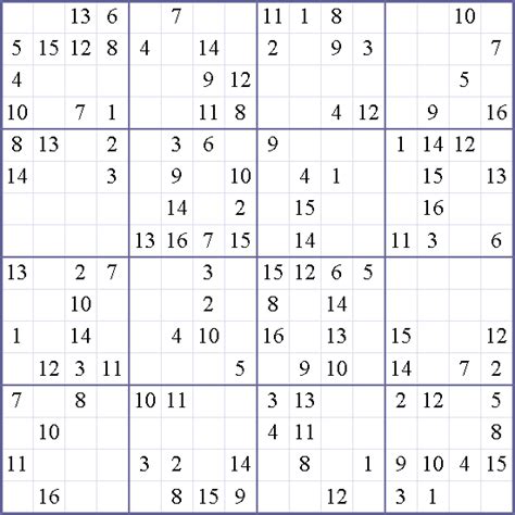 Sudoku 16 X 16 Para Imprimir Super Sudoku 16x16 F No 04 On This