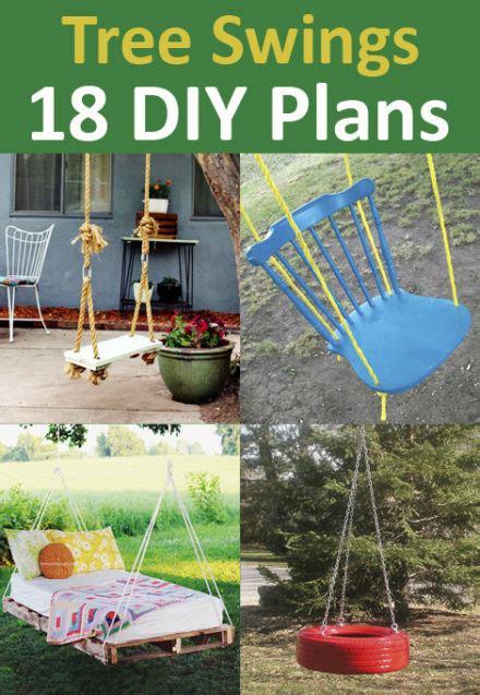 18 Diy Tree Swing Ideas With Rope Wood Seat Or A Tire