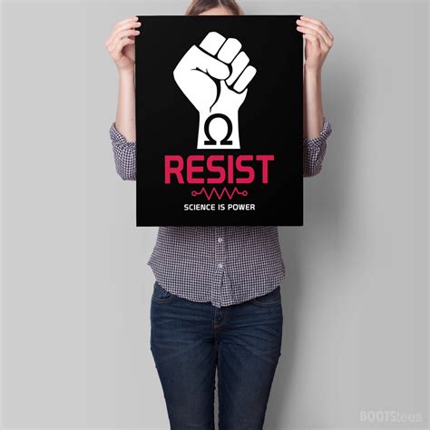 Resist Poster Printable March For Science Poster Resist Etsy