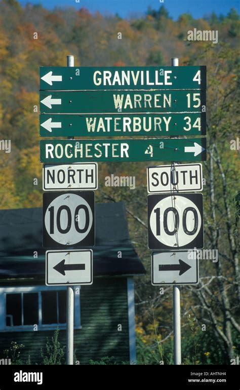 Miscellaneous Road Signs In Vermont Stock Photo Alamy
