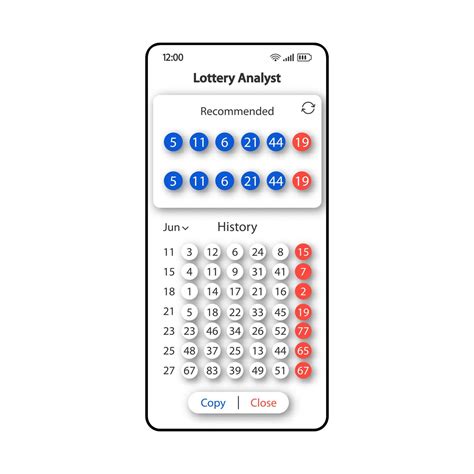Lottery analyst smartphone interface vector template. Mobile app page