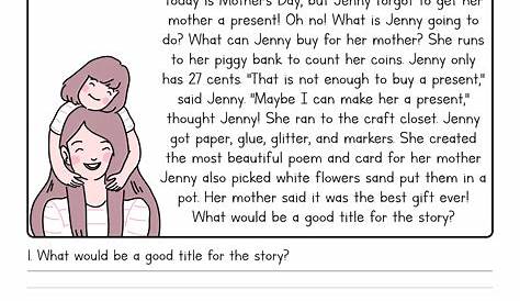 13 Best Images of Short Story Reading Comprehension Worksheets - 1st Grade Reading Comprehension