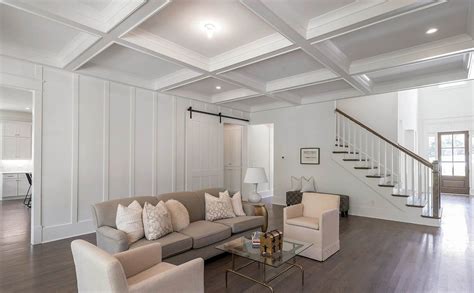 Coffered ceilings have been used for centuries as they are a spectacular feature the cheapest and the easiest design is to use tiles and wood trim moldings. Top 4 Classic Coffered Ceiling Design Ideas Of 2020