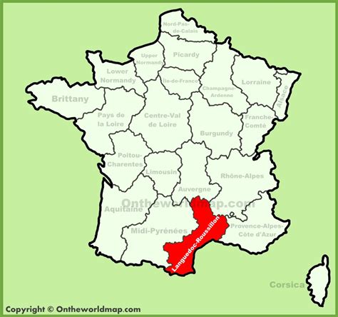 Languedoc Roussillon Location On The France Map