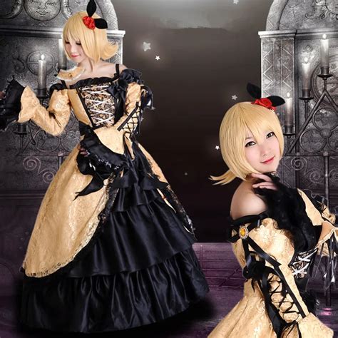 New Vocaloid Kagamine Rin Cosplay Costume Gorgeous Gown Fancy Dress