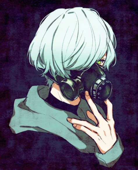 Maybe you would like to learn more about one of these? anime, art, boy, pretty, blue, and gas mask image | Anime ...