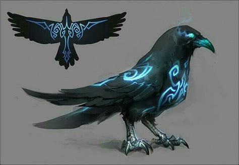 Two Black Birds With Blue Lights On Their Wings
