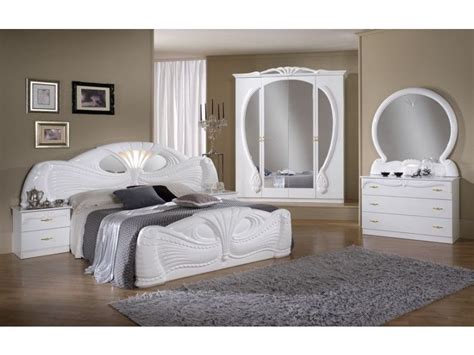 White Italian High Gloss Bedroom Furniture Set Homegenies
