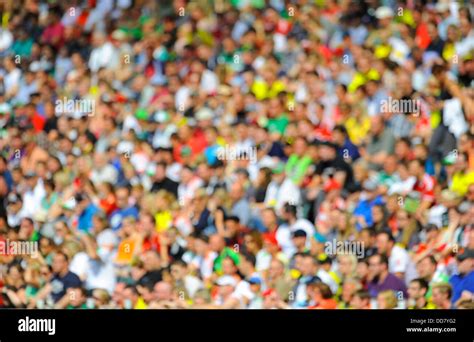 Blurred Crowd In The Football Stadium Stock Photo Alamy