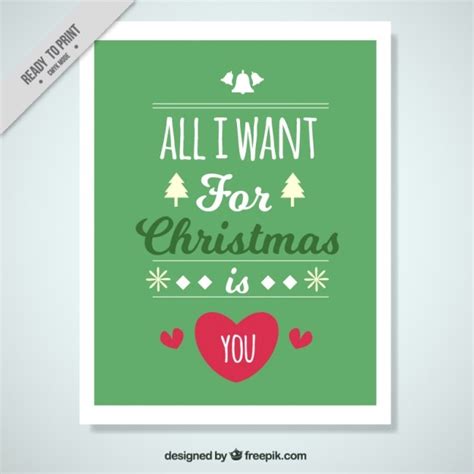 Premium Vector Green Christmas Card With Hearts