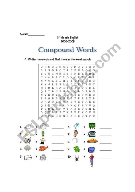 Compound Words Word Search Teaching Resources Gambaran