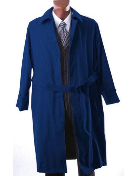 Mens Trench Coat Dark Navy Blue Big And And Tall