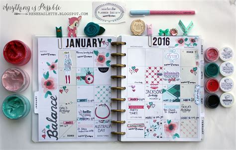 January 2016 Shimmerz Monthly Planner Tutorial Kichenkart