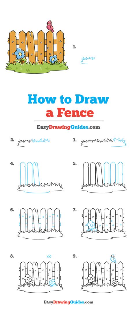How To Draw A Fence Really Easy Drawing Tutorial Images And Photos Finder