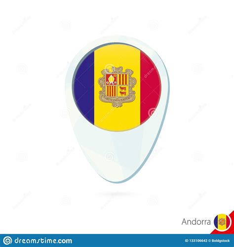 Bandera d'andorra) was adopted in 1866. Andorra Flag Location Map Pin Icon On White Background ...