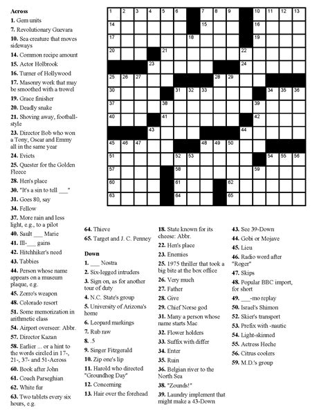 We will try to use as many of your words as possible in the puzzle. Printable easy movie crossword puzzles | Download them or ...