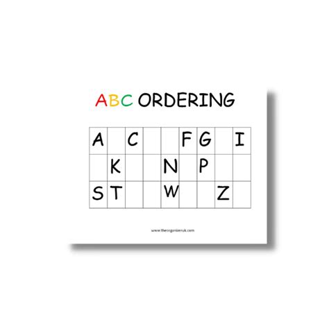 Abc Ordering Practice · The Organizer