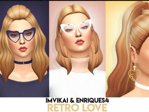 Enrique Retro Love Collection Hairs ~ Sims 4 Hairs