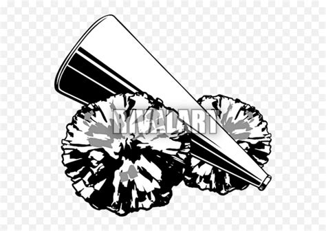 Cheer Megaphone And Poms Png Transparent Pom Poms Cheer Black And