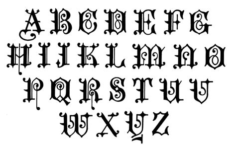 Alphabet Calligraphy Old English Font Inner Jogging