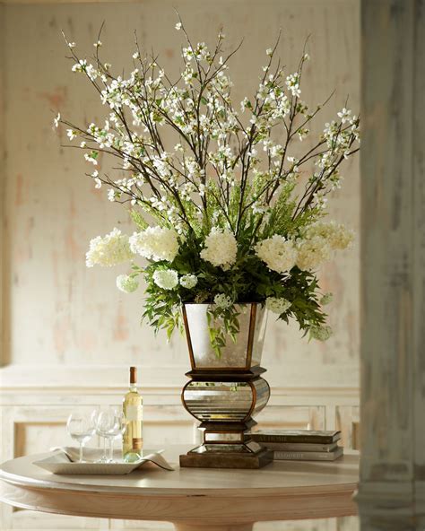 Floral Arrangements Silk Floral Arrangement In Glass Vase Roses Home