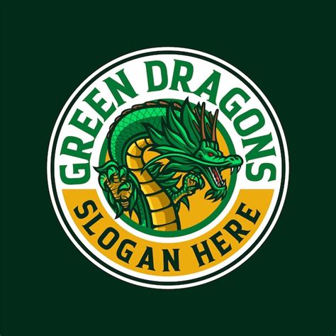 Premium Vector Green Dragon Mascot Logo Illustration