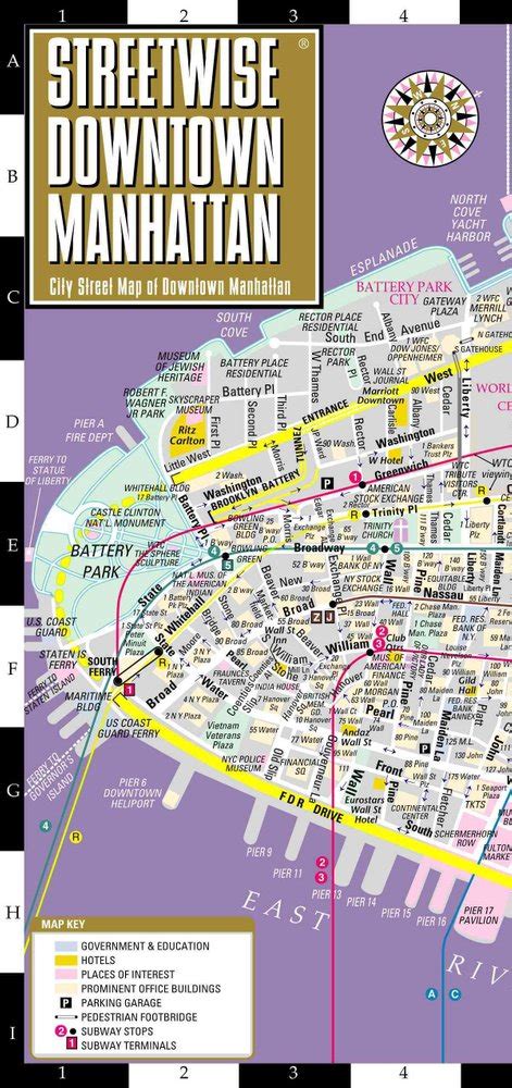 Buy Streetwise Downtown Manhattan Map Laminated City Street Map Of