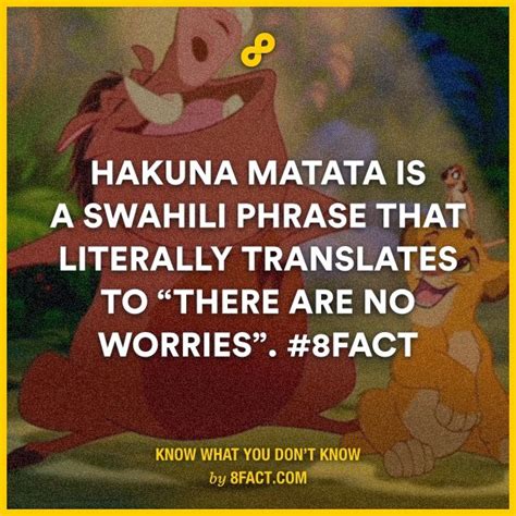 Hakuna Matata Is A Swahili Phrase That Literally Translates To There