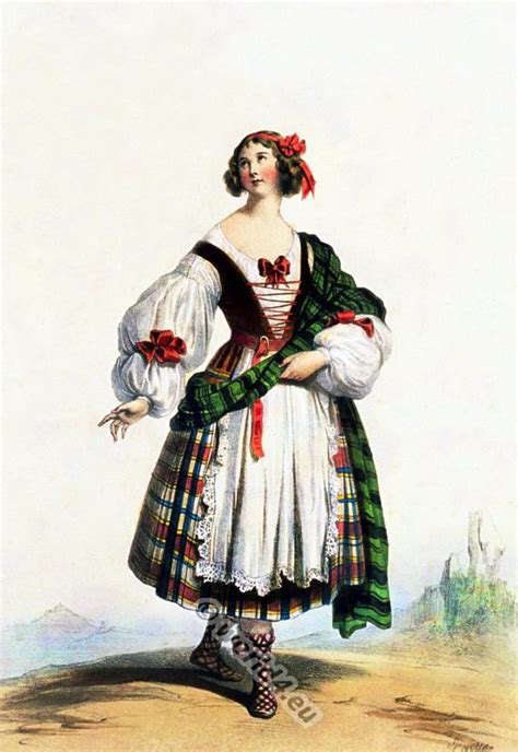 Scottish Woman Costume 14th Century Ecossaise Xiv Siecle Scottish