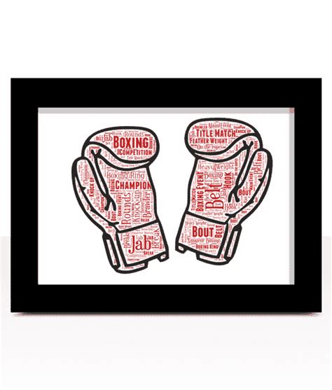 Boxing Gloves Word Art Personalised Boxer T Abc Prints