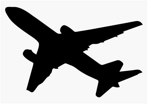 Plane Silhouette At Getdrawings Airplane Vector Hd Png Download