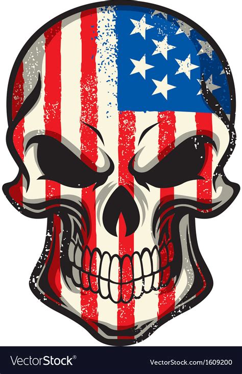 American Flag Painted On Skull Royalty Free Vector Image