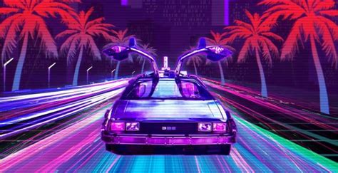 Wallpaper Retro Lux Cars Outdrive Retrowave Desktop Wallpaper Hd